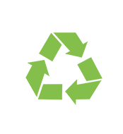 A green recycling symbol is shown in this image.