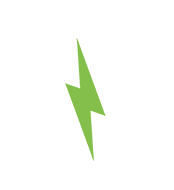 A green lightning bolt is shown on the screen.